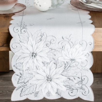 Luxusná sviatočná šerpa 35x180cm so strieborným leskom